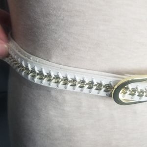 Nine West chain look white and gold belt
